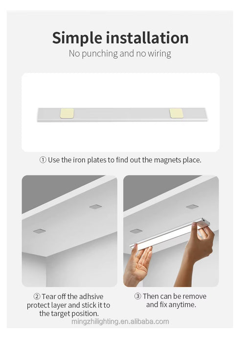 Rechargeable Motion Sensor Cordless Night Light Closet Stair